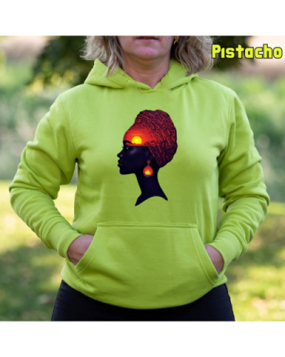 Sudadera Mujer Capucha-Africa Infinita Pistacho