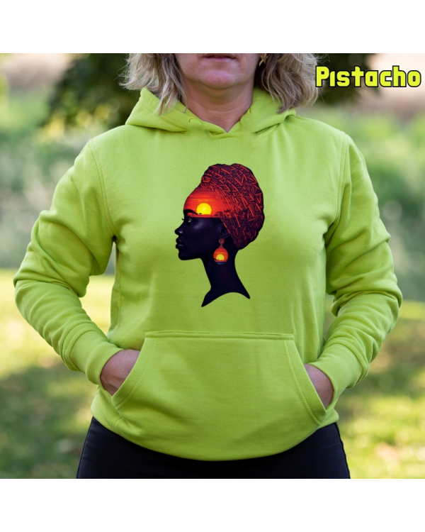 Sudadera Mujer Capucha-Africa Infinita Pistacho