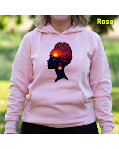Sudadera Mujer Capucha-Africa Infinita Rosa
