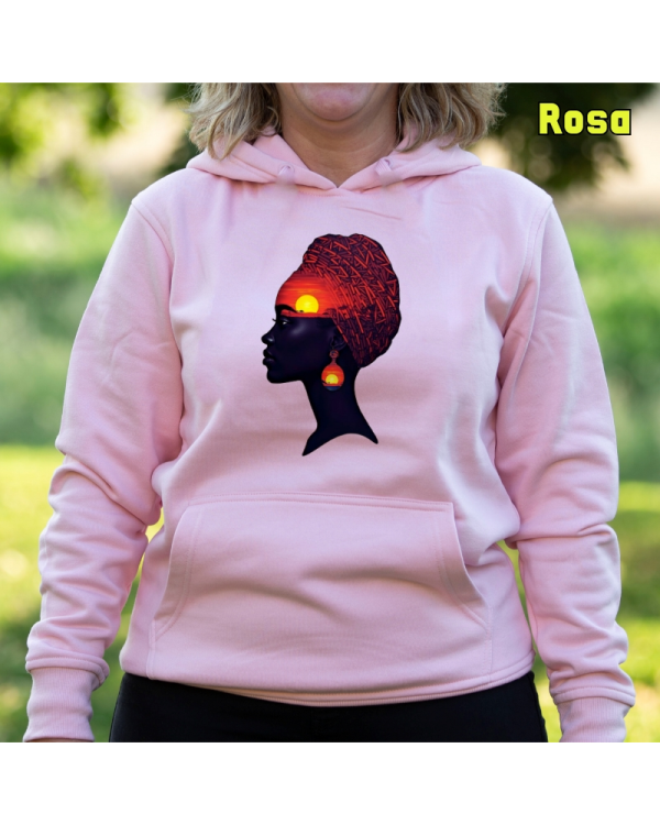 Sudadera Mujer Capucha-Africa Infinita Rosa