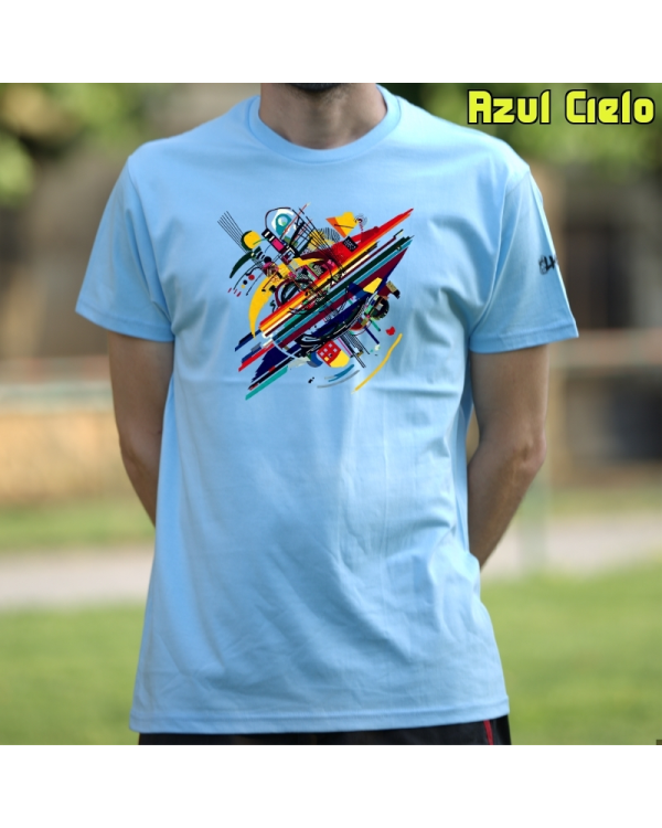 Camiseta Hombre Manga Corta-Kandisky AzulCielo