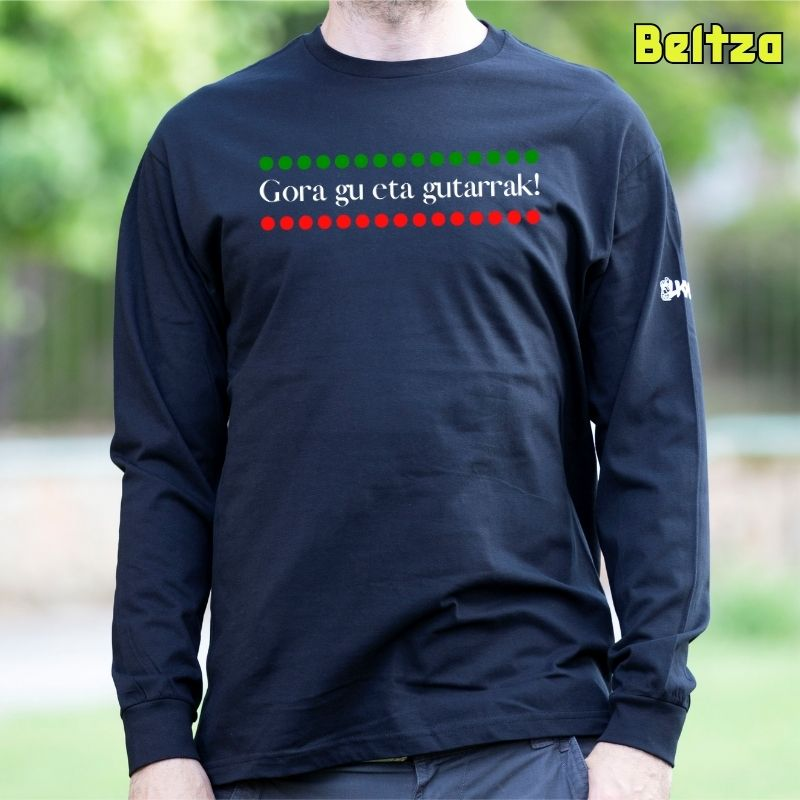 Gizonezkoen Kamiseta Mahuka Luzea - Gora Gu Eta Gutarrak