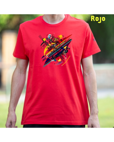 Camiseta Hombre Manga Corta-Kandisky Rojo