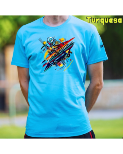 Camiseta Hombre Manga Corta-Kandisky Turquesa