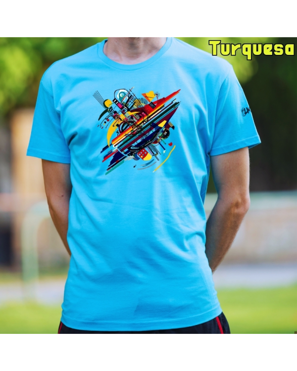 Camiseta Hombre Manga Corta-Kandisky Turquesa