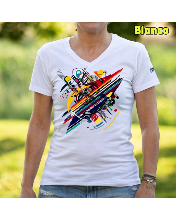 Camiseta Mujer Manga Corta-Kandisky Blanco