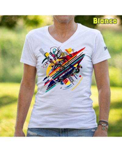 Camiseta Mujer Manga Corta-Kandisky Blanco