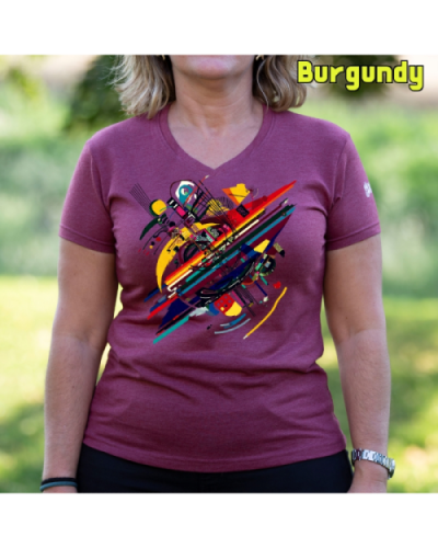 Camiseta Mujer Manga Corta-Kandisky Burgundy