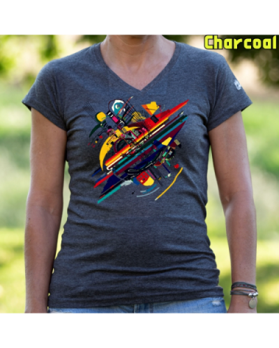 Camiseta Mujer Manga Corta-Kandisky Charcoal