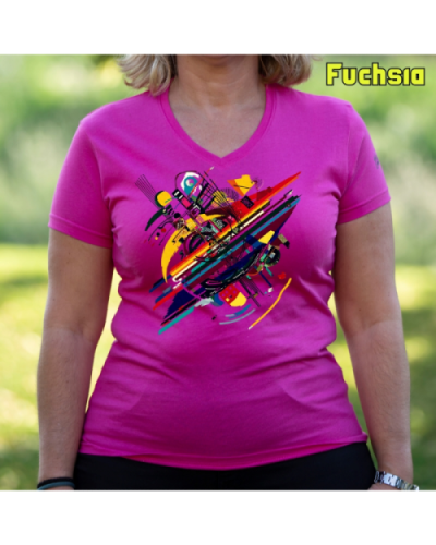 Camiseta Mujer Manga Corta-Kandisky Fuchsia