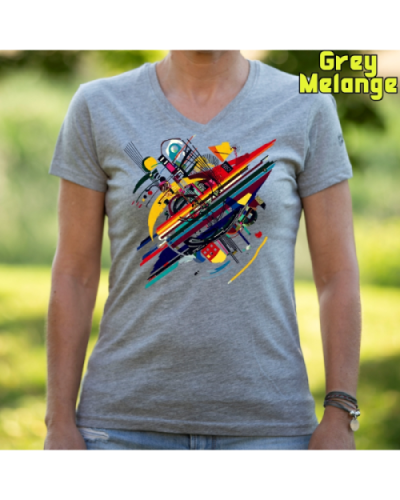 Camiseta Mujer Manga Corta-Kandisky GreyMelange