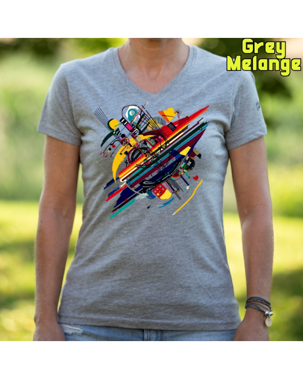 Camiseta Mujer Manga Corta-Kandisky GreyMelange