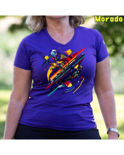 Camiseta Mujer Manga Corta-Kandisky Morado