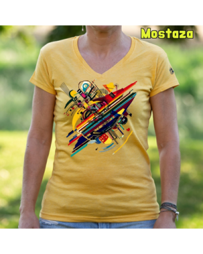 Camiseta Mujer Manga Corta-Kandisky Mostaza