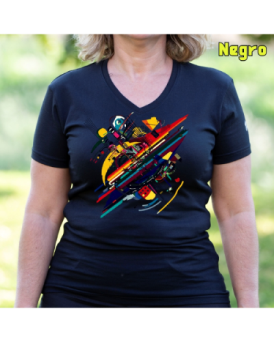 Camiseta Mujer Manga Corta-Kandisky Negro