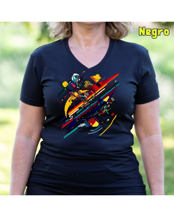 Camiseta Mujer Manga Corta-Kandisky Negro
