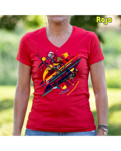 Camiseta Mujer Manga Corta-Kandisky Rojo