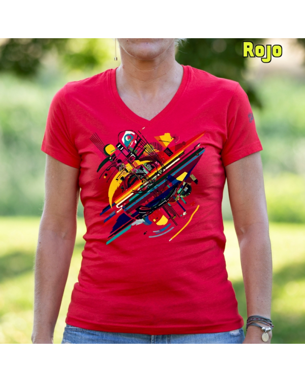 Camiseta Mujer Manga Corta-Kandisky Rojo