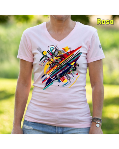 Camiseta Mujer Manga Corta-Kandisky Rosa