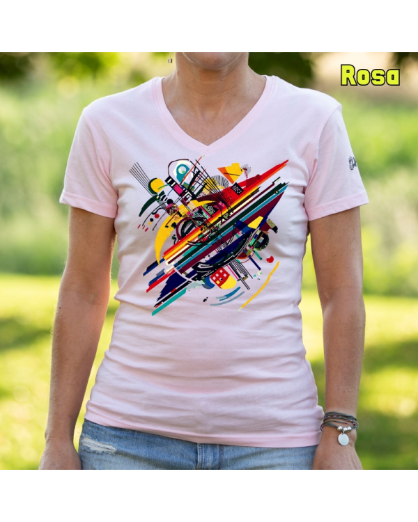 Camiseta Mujer Manga Corta-Kandisky Rosa