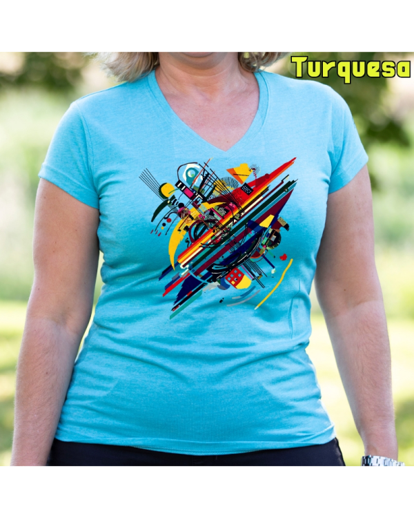 Camiseta Mujer Manga Corta-Kandisky Turquesa