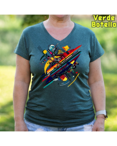 Camiseta Mujer Manga Corta-Kandisky VerdeBotella