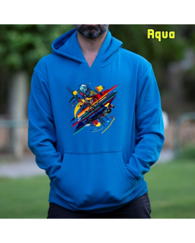 Sudadera Hombre Capucha-Kandisky Aqua