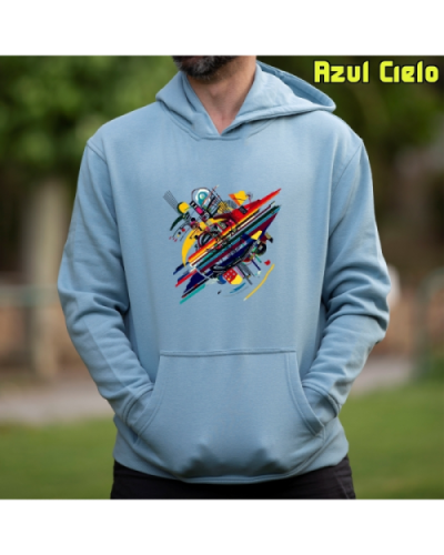 Sudadera Hombre Capucha-Kandisky AzulCielo
