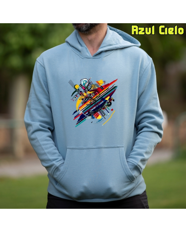 Sudadera Hombre Capucha-Kandisky AzulCielo