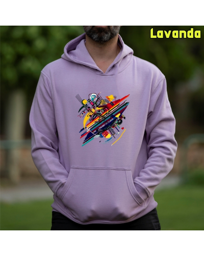 Sudadera Hombre Capucha-Kandisky Morado