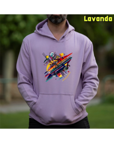 Sudadera Hombre Capucha-Kandisky Lavanda