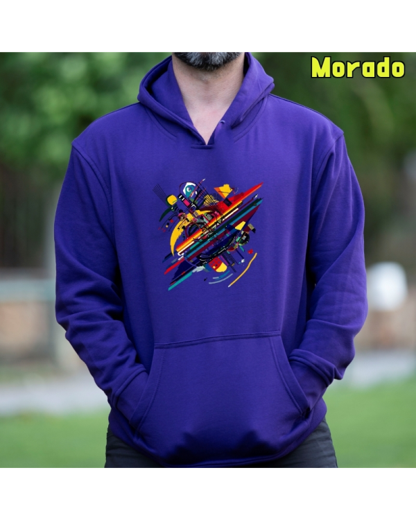 Sudadera Hombre Capucha-Kandisky Morado