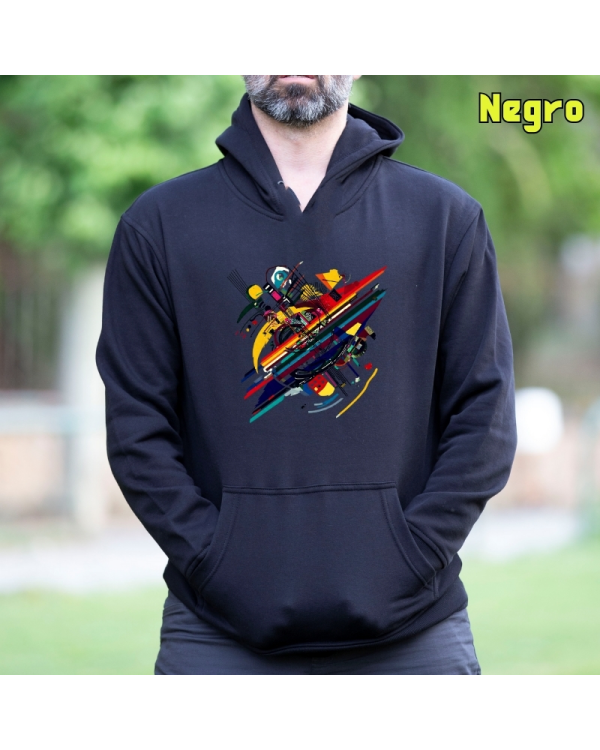 Sudadera Hombre Capucha-Kandisky Negro