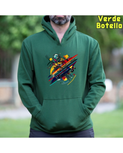 Sudadera Hombre Capucha-Kandisky VerdeBotella