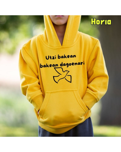 Haurren jertsea kaputxarekin - Utzi Bakean Bakean Dagenari