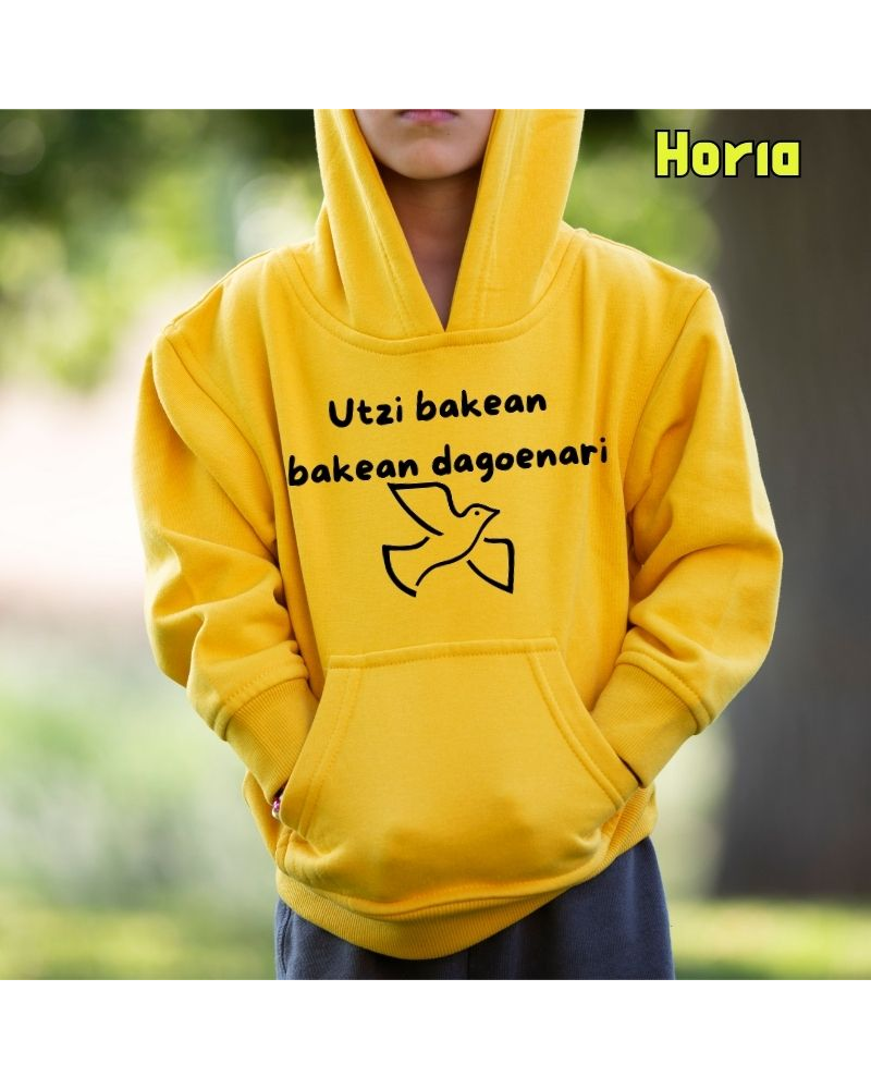 Haurren jertsea kaputxarekin - Utzi Bakean Bakean Dagenari