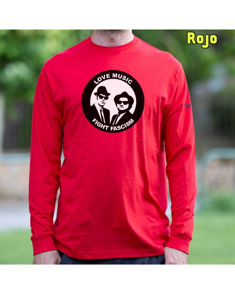 Blues Brothers Antifa - Camiseta Hombre Manga Larga