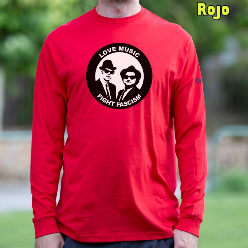 Blues Brothers Antifa - Camiseta Hombre Manga Larga