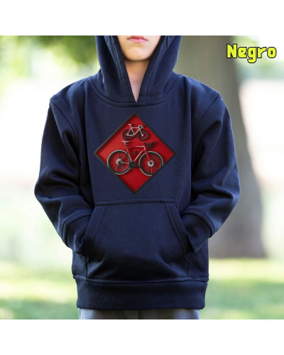Sudadera niño con capucha Cuadro Ciclista  La Kamiseta K Buskas