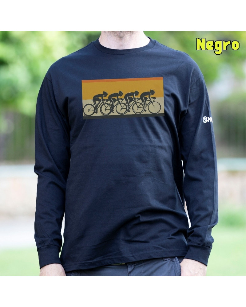 Pelotón Ciclista - Camiseta Hombre Manga Larga