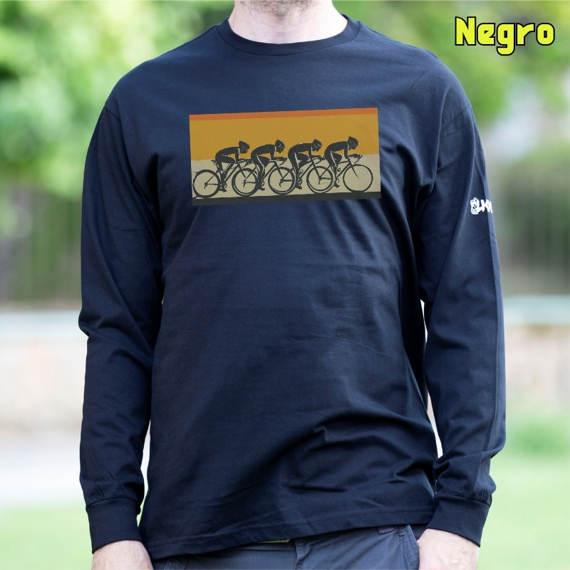 Pelotón Ciclista - Camiseta Hombre Manga Larga