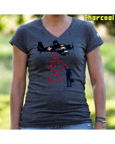 Camiseta Mujer Manga Corta - Bombardero De Corazones