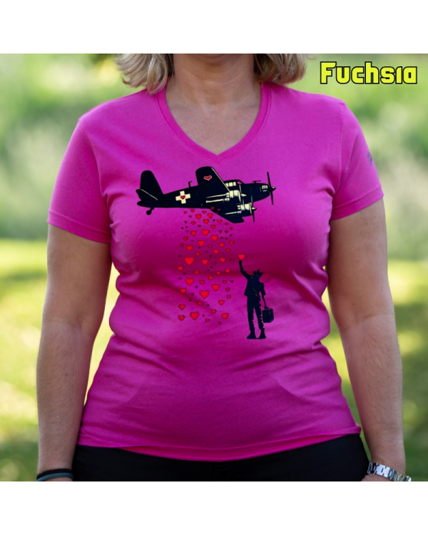 Camiseta Mujer Manga Corta - Bombardero De Corazones