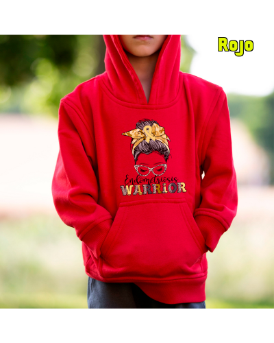 Sudadera niño con capucha ENDOMETRIOSIS WARRIORS  La Kamiseta K Buskas