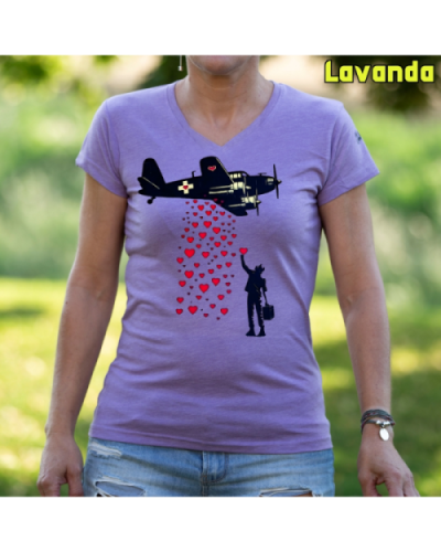 Camiseta Mujer Manga Corta - Bombardero De Corazones