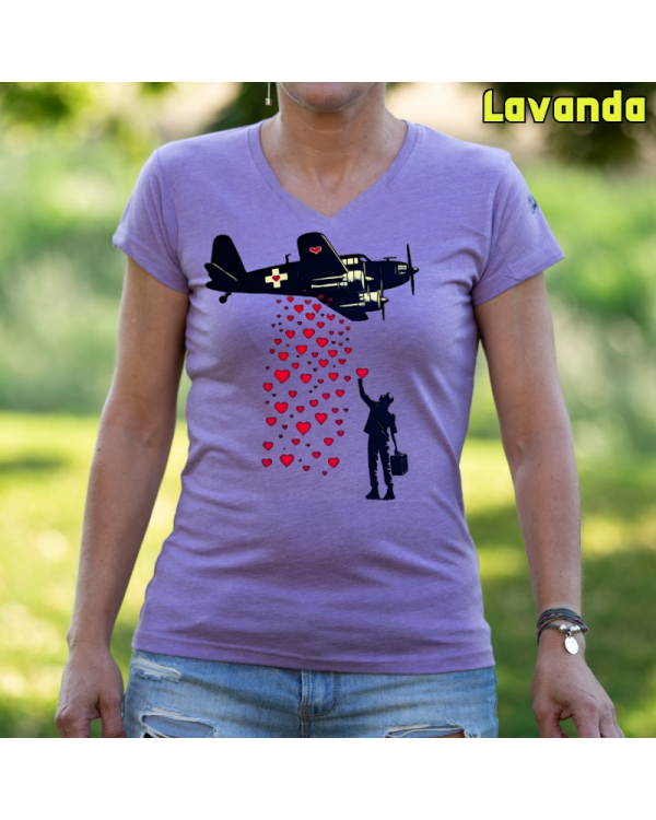 Camiseta Mujer Manga Corta - Bombardero De Corazones