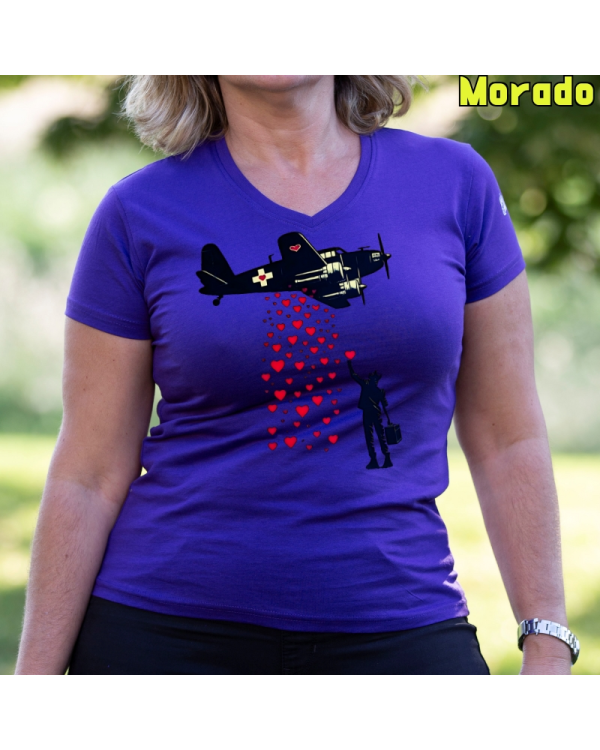Camiseta Mujer Manga Corta - Bombardero De Corazones