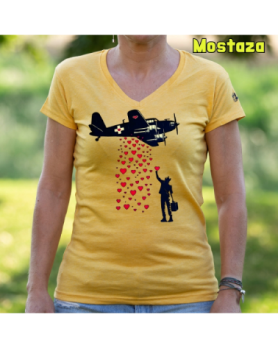 Camiseta Mujer Manga Corta - Bombardero De Corazones