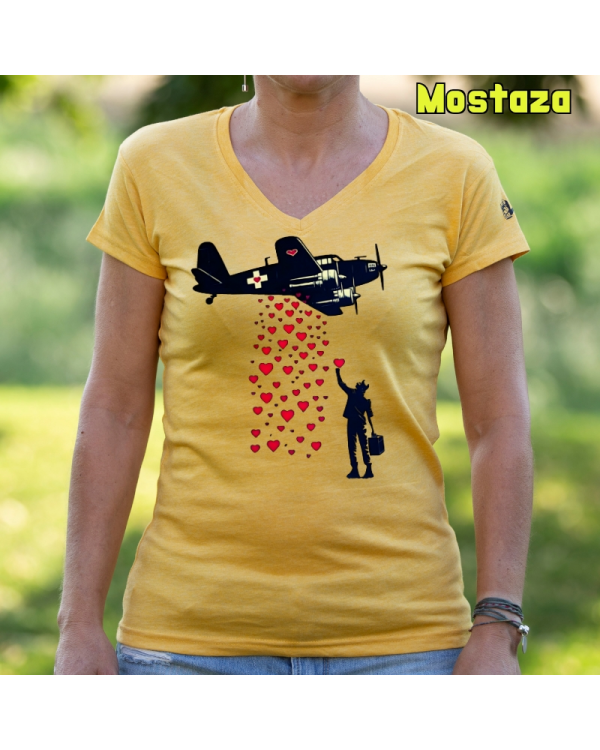 Camiseta Mujer Manga Corta - Bombardero De Corazones