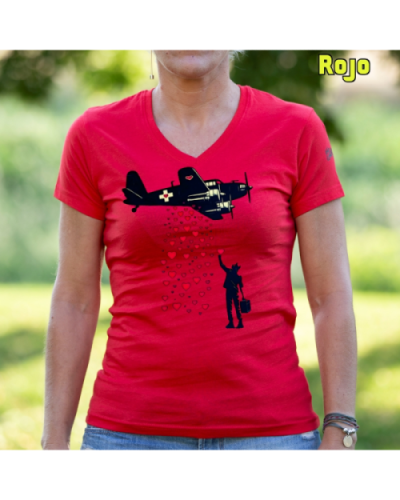 Camiseta Mujer Manga Corta - Bombardero De Corazones